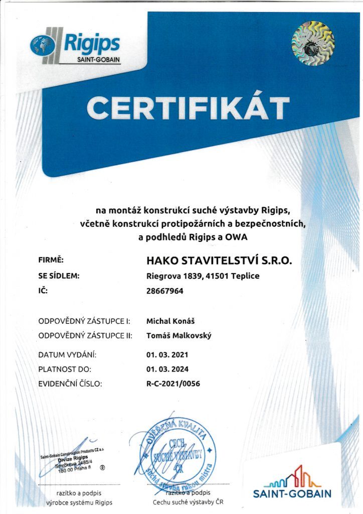 Certifikát č. 3