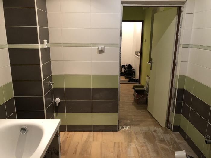 Průběh prací při rekonstrukci koupelny