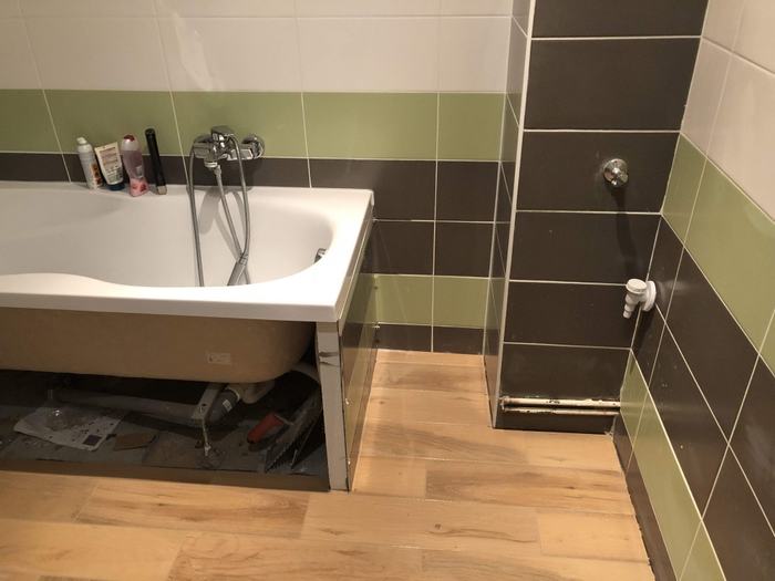 Průběh prací při rekonstrukci koupelny