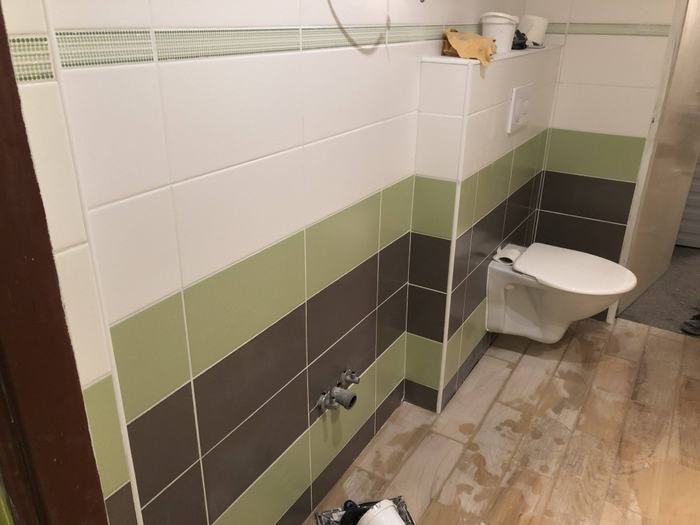 Průběh prací při rekonstrukci koupelny