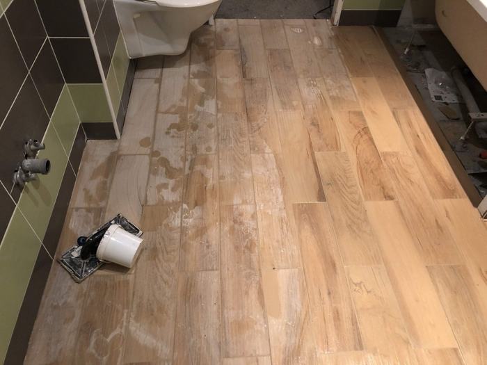 Průběh prací při rekonstrukci koupelny